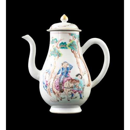 Chinese export porcelain Coffee Pot with Don Quixote